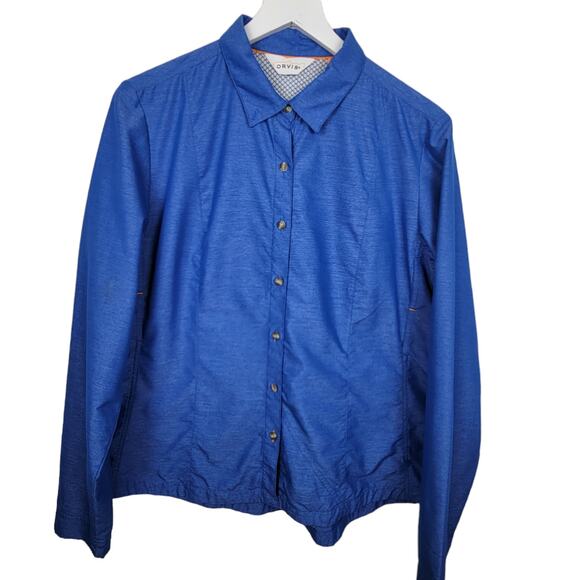 Orvis Cobalt Blue Long Sleeve Open Air Vented Performance Shirt - Size L - Picture 1 of 6